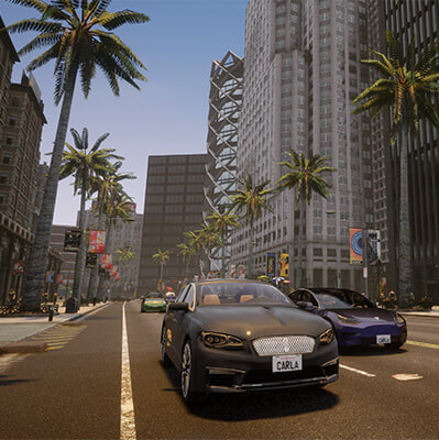 CARLA Screencapture Palm Tree Street